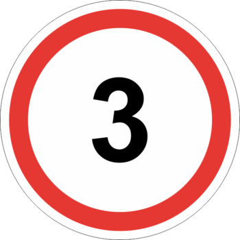Знак 3.24 ограничение максимальной скорости (3 км/ч) - Охрана труда на строительных площадках - Дорожные знаки - . Магазин Znakstend.ru